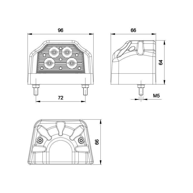 LED Kennzeichenleuchte Nummerschildleuchte Kennzeichenbeleuchtung LKW m. Dreieck