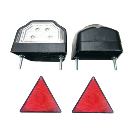 2x LED Kennzeichenleuchte Nummerschildleuchte Kennzeichenbeleuchtung m. 2Dreieck