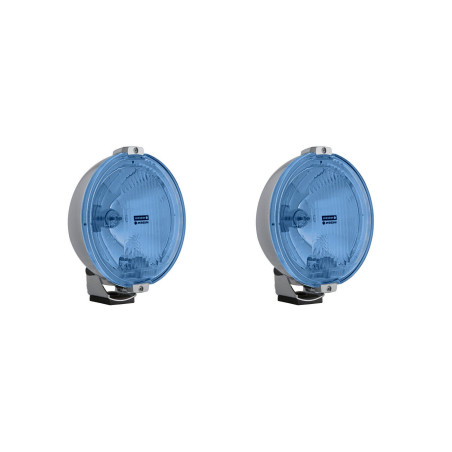 2x Blau chrom rund Fernscheinwerfer 24V LED Ring Positionslicht mit Glühbirnen