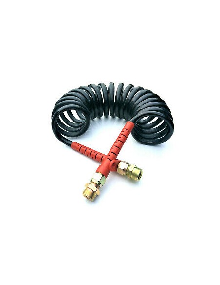 Luftwendel mit rotem Knicksch 4,5 m M22x1,5 Luftschlauch Spiralschlauch LKW
