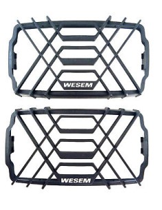 2x Schutzgitter für Scheinwerfer eckig 220x123 mm Gitter Schutz schwarz Set