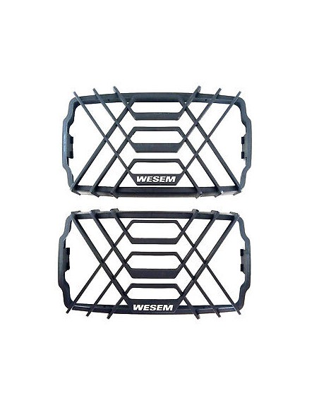 2x Schutzgitter für Scheinwerfer eckig 220x123 mm Gitter Schutz schwarz Set
