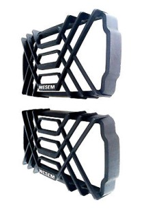 2x Schutzgitter für Scheinwerfer eckig 220x123 mm Gitter Schutz schwarz Set 2