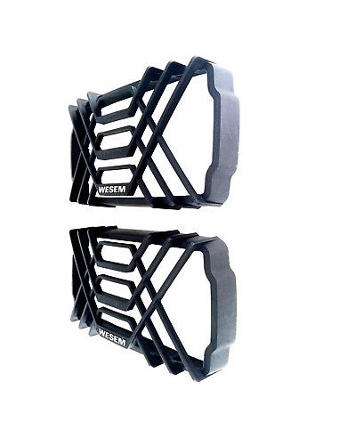 2x Schutzgitter für Scheinwerfer eckig 220x123 mm Gitter Schutz schwarz Set