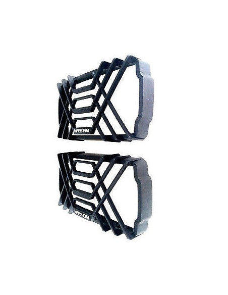 2x Schutzgitter für Scheinwerfer eckig 220x123 mm Gitter Schutz schwarz Set