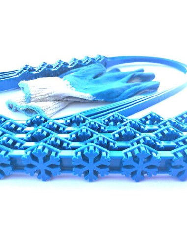 10x Anti-Rutsch Schneeketten m. Handschuhen Ketten Bänder Reifenkette Schnee PKW