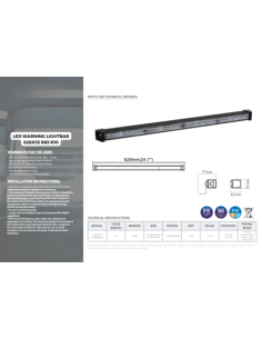 LED Warnstrahl Warnleuchte 628x35 R65 R10 2