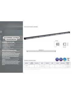 LED Warnstrahl Warnleuchte 1204x35 R65 R10 2
