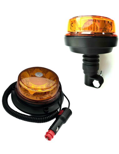 Rundumleuchte 4 Blitzmuster 12V 24V ECE R65 R10 E9 Magnet und Lampenstift SET