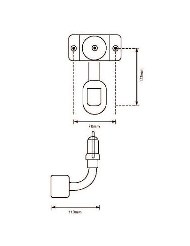 Blitzlichthalterung Messing Stahl Gummi - 8cm Kabel