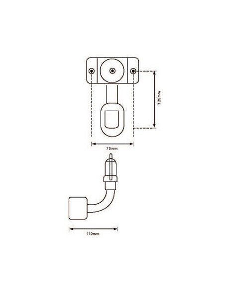 Blitzlichthalterung Messing Stahl Gummi - 8cm Kabel