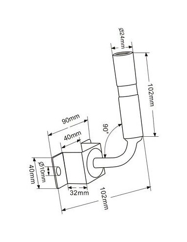 Blitzlichthalterung Messing Stahl Gummi - 8cm Kabel