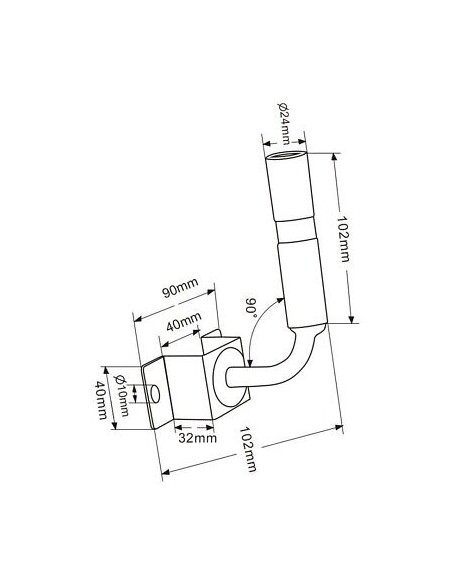 Blitzlichthalterung Messing Stahl Gummi - 8cm Kabel