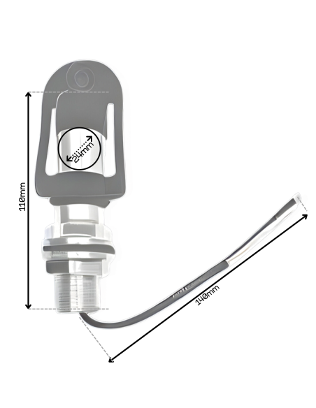 LED Rundumleuchte  mit 4 Blitzmuster 12V 24V ECE R65 R10 E9 mit Aufsteckrohr
