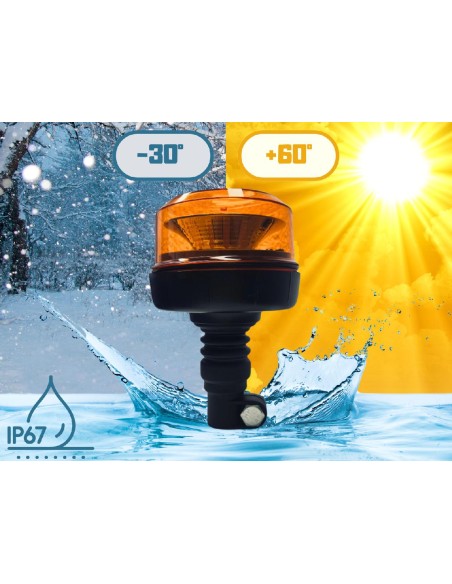 Rundumleuchte Warnleuchte LED 12-24V E9 ECE 10 R65 mit Halterung I