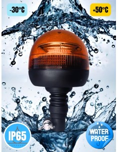 Rundumleuchte orange, Warnleuchte mit flexiblem Fuß LED 3 Funktionen R65 3 Stück 2
