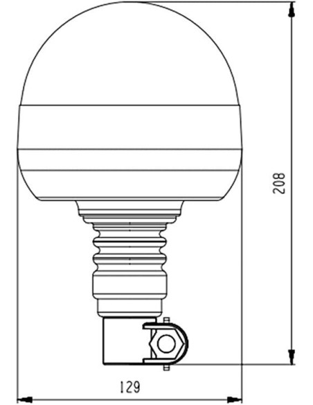 Rundumleuchte orange, Warnleuchte mit flexiblem Fuß LED 3 Funktionen R65 3 Stück
