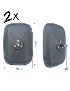 2x Außenspiegel Seitenspiegel 175x125 mm M8 Spiegel Traktor Schlepper LKW SET