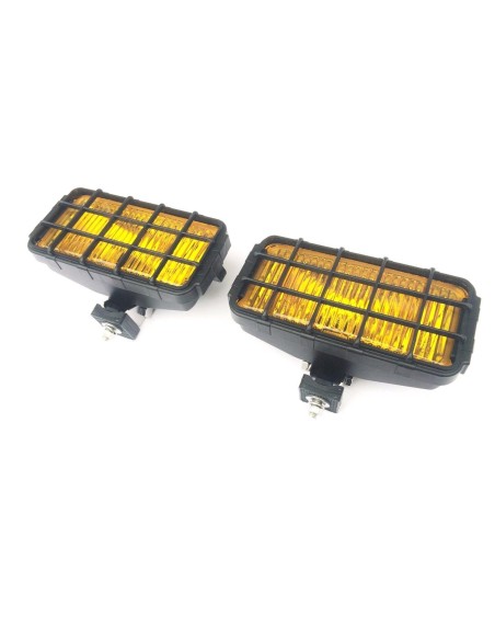 2x Nebelscheinwerfer E8 H3 Halogen Gelb 12V 24V Zusatzscheinwer 195x95x82 mm