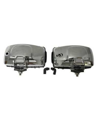 2x Chrom Scheinwerfer H3 Halogen Zusatzscheinwerfer 12V 24V E20 mit Schutzgitter