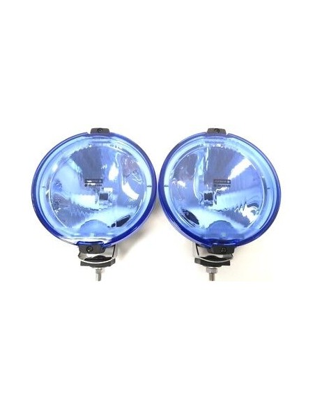 2x Fernscheinwerfer H3 Blau Rund LED RING 24V Positionslicht Zusatzscheinwerfer