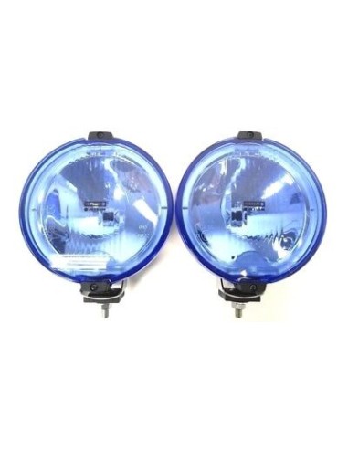 2x Fernscheinwerfer H3 Blau Rund LED RING 24V Positionslicht Zusatzscheinwerfer