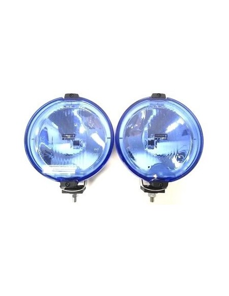 2x Fernscheinwerfer H3 Blau Rund LED RING 24V Positionslicht Zusatzscheinwerfer