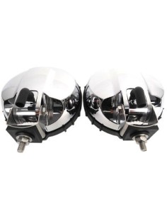 2x Blau chrom rund Halogen Fernscheinwerfer Fernlicht Zusatzscheinwerfer 12V 24V 2