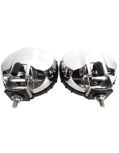 2x Blau chrom rund Halogen Fernscheinwerfer Fernlicht Zusatzscheinwerfer 12V 24V