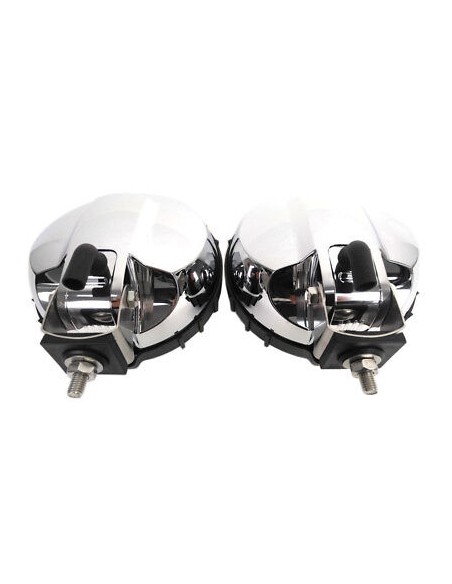 2x Blau chrom rund Halogen Fernscheinwerfer Fernlicht Zusatzscheinwerfer 12V 24V