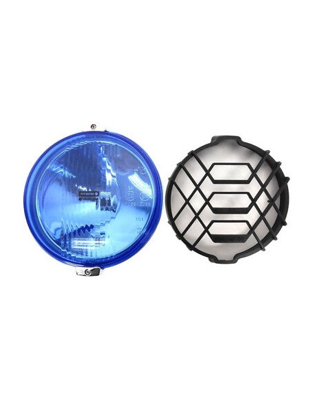 2x Blau chrom rund Halogen Fernscheinwerfer Fernlicht Zusatzscheinwerfer 12V 24V