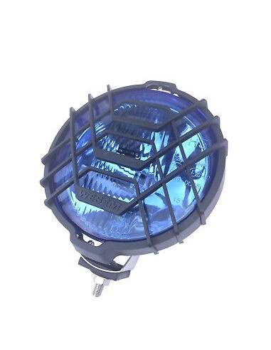 2x Blau chrom rund Halogen Fernscheinwerfer Fernlicht Zusatzscheinwerfer 12V 24V
