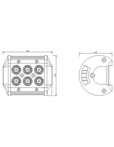 Panel LED 6 x LED spot