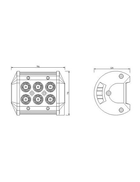 Panel LED 6 x LED spot
