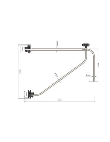 Spiegelhalter Spiegelarm Spiegelhalterung rechts 530-850 ø15 mm Traktor Bagger
