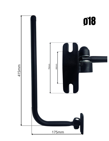 Spiegelhalter Spiegelarm Spiegelhalterung ø18 90° Lang Arm Traktor Bagger Busse