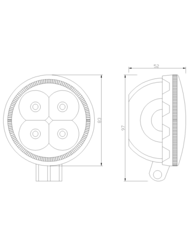 Arbeitslampe  4x LED spot