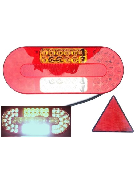 5 Funktionen LED Rückleuchte 12V 24V rechts f. LKW Schlepper Traktor mit Dreieck