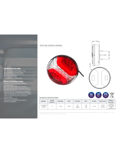 2x LED Rückleuchte Rund 122 Bremslicht Positionslicht Blinker Anhänger LKW PKW