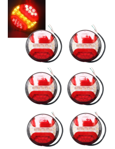 6x LED Rückleuchte Rund 122 Bremslicht Positionslicht Blinker Anhänger LKW PKW
