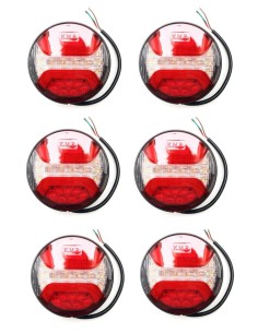 6x LED Rückleuchte Rund 122 Bremslicht Positionslicht Blinker Anhänger LKW PKW 2