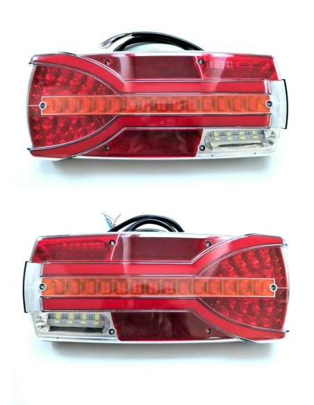 2x 7 Funktionen LED Rückleuchte E9 12V 24V IP68 für BUS Trailer LKW PKW Anhänger