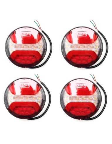 4x LED Rückleuchte Rund 122 Bremslicht Positionslicht Blinker Anhänger LKW PKW