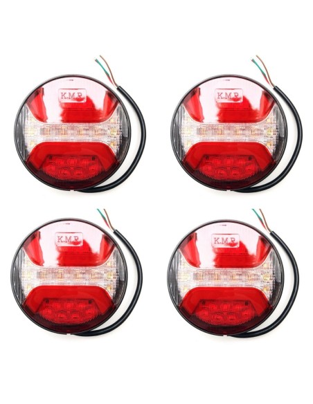 4x LED Rückleuchte Rund 122 Bremslicht Positionslicht Blinker Anhänger LKW PKW
