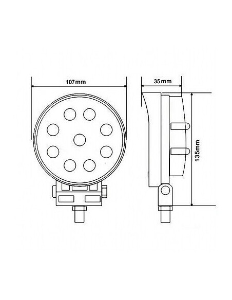 LED - Arbeitsleuchte LED 9x Runde