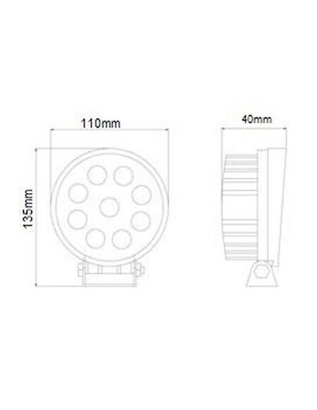 LED - Arbeitsleuchte 9x runden Fleck LED