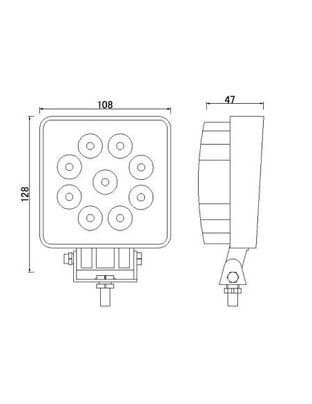 LED - Arbeitsleuchte LED - Quadrat 9x
