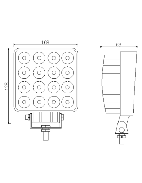 LED - Arbeitsleuchte 16x LED - Quadrat