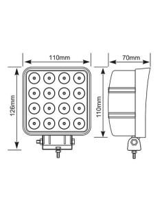 LED - Arbeitsleuchte 16x Quadrat Spot LED 2