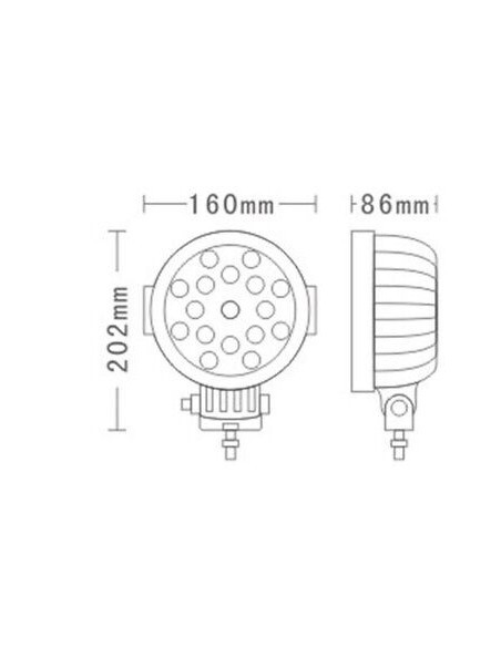 LED - Arbeitsleuchte 17x runde schwarze LED